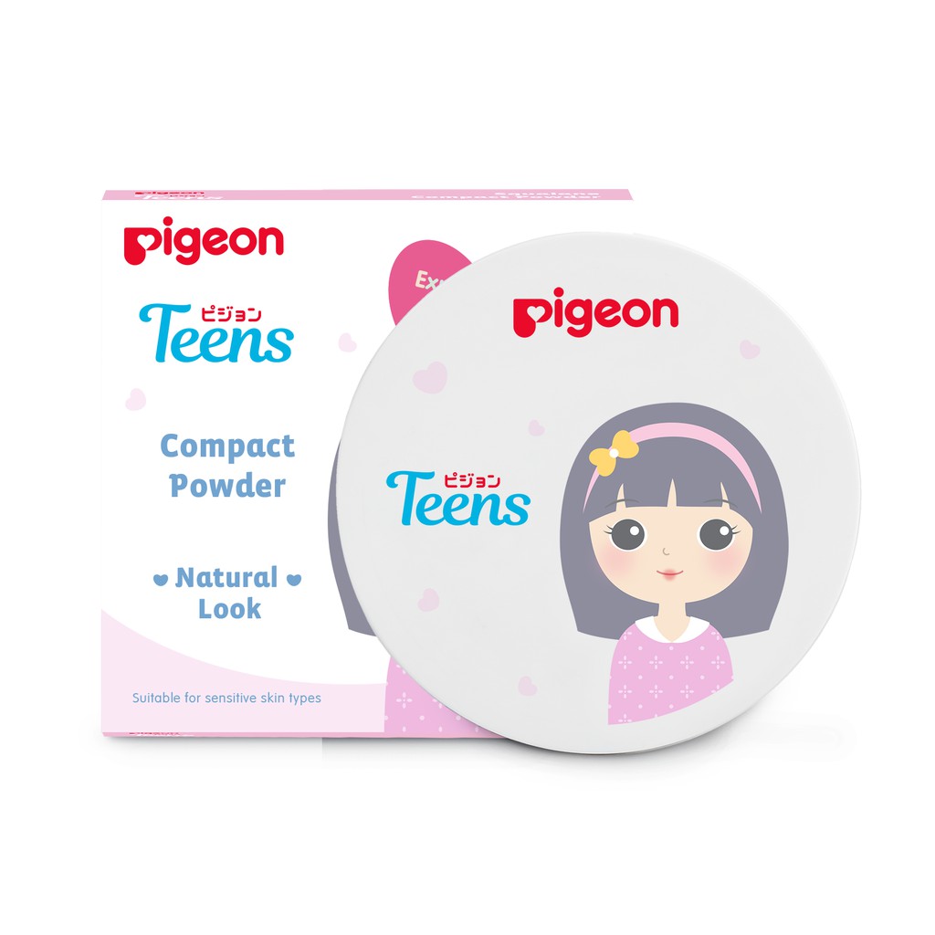 Pigeon Teens Compact Powder Squalane 14Gr Bedak Padat Beige Original