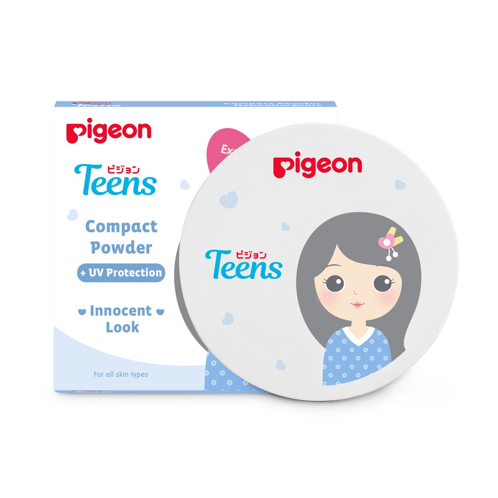 PIGEON TEENS Compact Powder 14Gr Beige UV Protection Squalane Jojoba